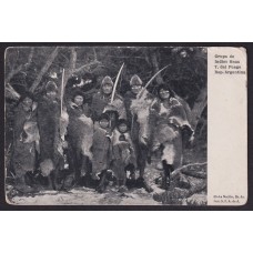 INDIOS ONAS ANTIGUA TARJETA POSTAL TIERRA DEL FUEGO